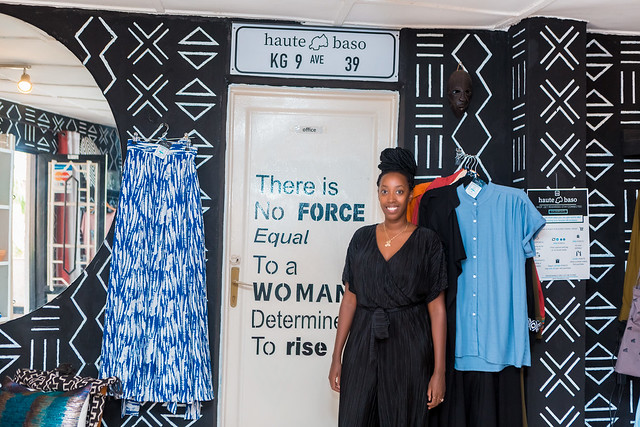 Pierra Ntayombya, CEO von Haute Baso, in ihrer Boutique in Kigali (Rwanda)